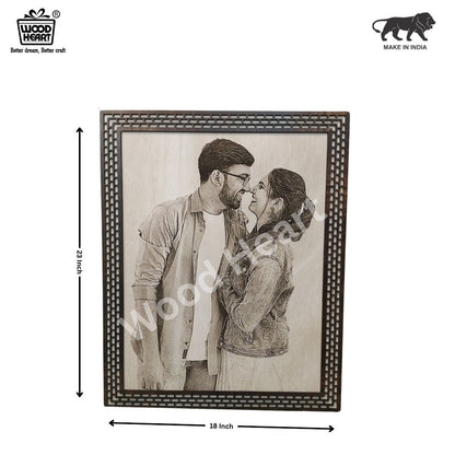 Personalized Wooden Engraved Photo Frame | Custom Couple Gift Plaque