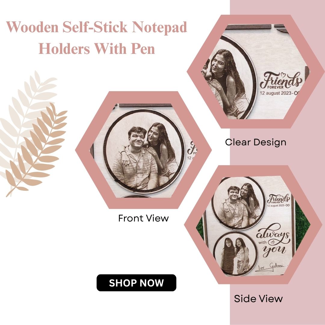 Personalized Wooden Friends Forever Engraved Photo Frame | Always With You Friendship Gift | Custom Wooden Plaque for Best Friends