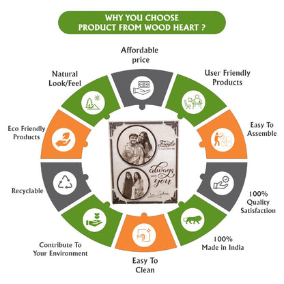 Personalized Wooden Friends Forever Engraved Photo Frame | Always With You Friendship Gift | Custom Wooden Plaque for Best Friends