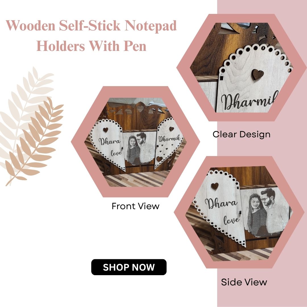 Personalized Heart Shape Couple Wooden Photo Frame | Custom Love Theme Gift Frame