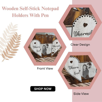 Personalized Heart Shape Couple Wooden Photo Frame | Custom Love Theme Gift Frame