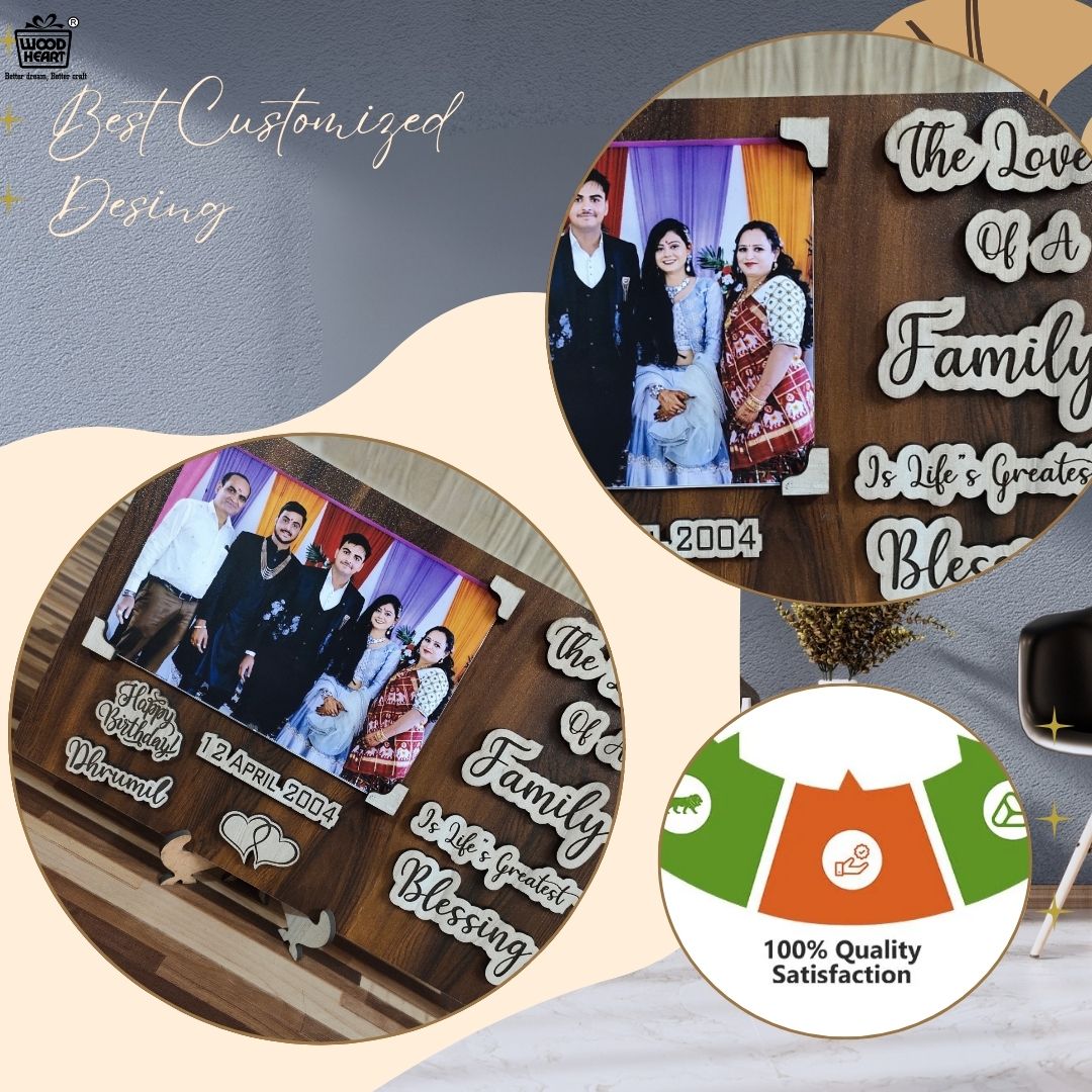 Customized Wooden Family Love Photo Frame