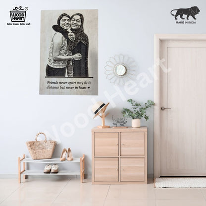 Personalized Wooden Engraved Diary with Pen – Friendship Edition