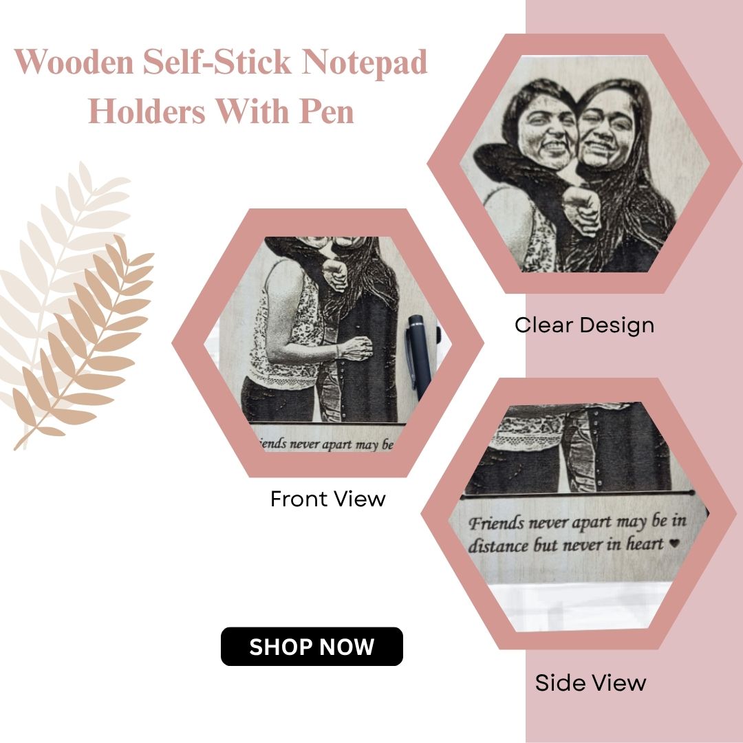 Personalized Wooden Engraved Diary with Pen – Friendship Edition