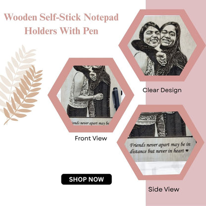 Personalized Wooden Engraved Diary with Pen – Friendship Edition