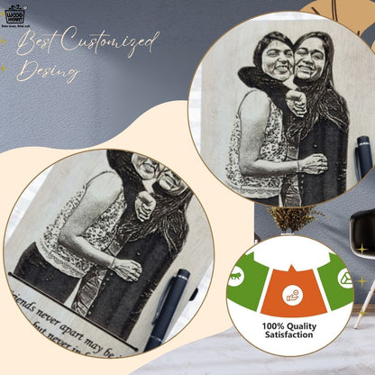 Personalized Wooden Engraved Diary with Pen – Friendship Edition