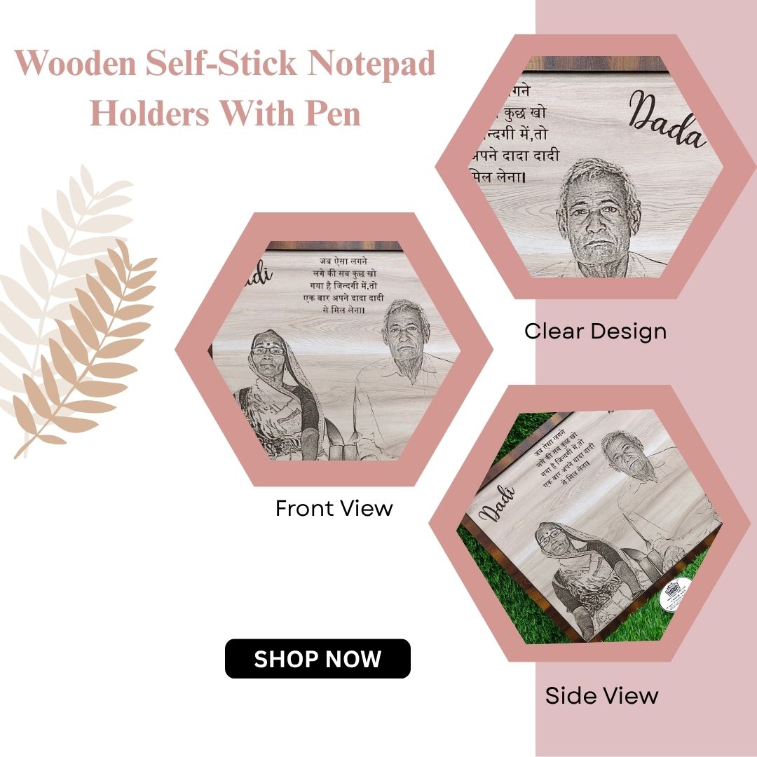 Personalized Wooden Engraved Dada Dadi Photo Frame