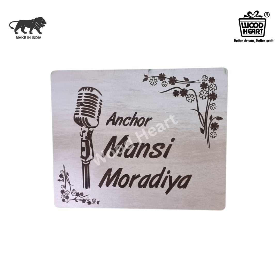 Customized Wooden Nameplate for Anchor – Personalized Laser Engraved Plaque