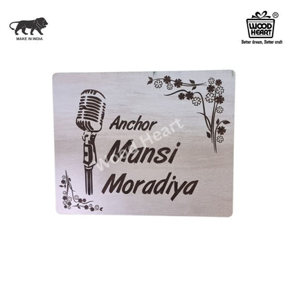 Customized Wooden Nameplate for Anchor – Personalized Laser Engraved Plaque