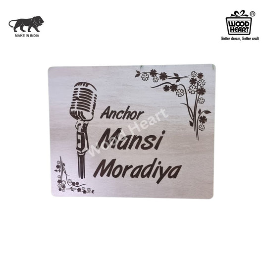 Customized Wooden Nameplate for Anchor – Personalized Laser Engraved Plaque