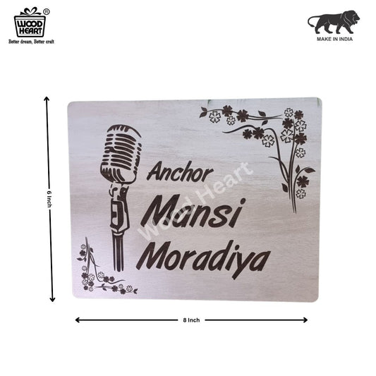 Customized Wooden Nameplate for Anchor – Personalized Laser Engraved Plaque