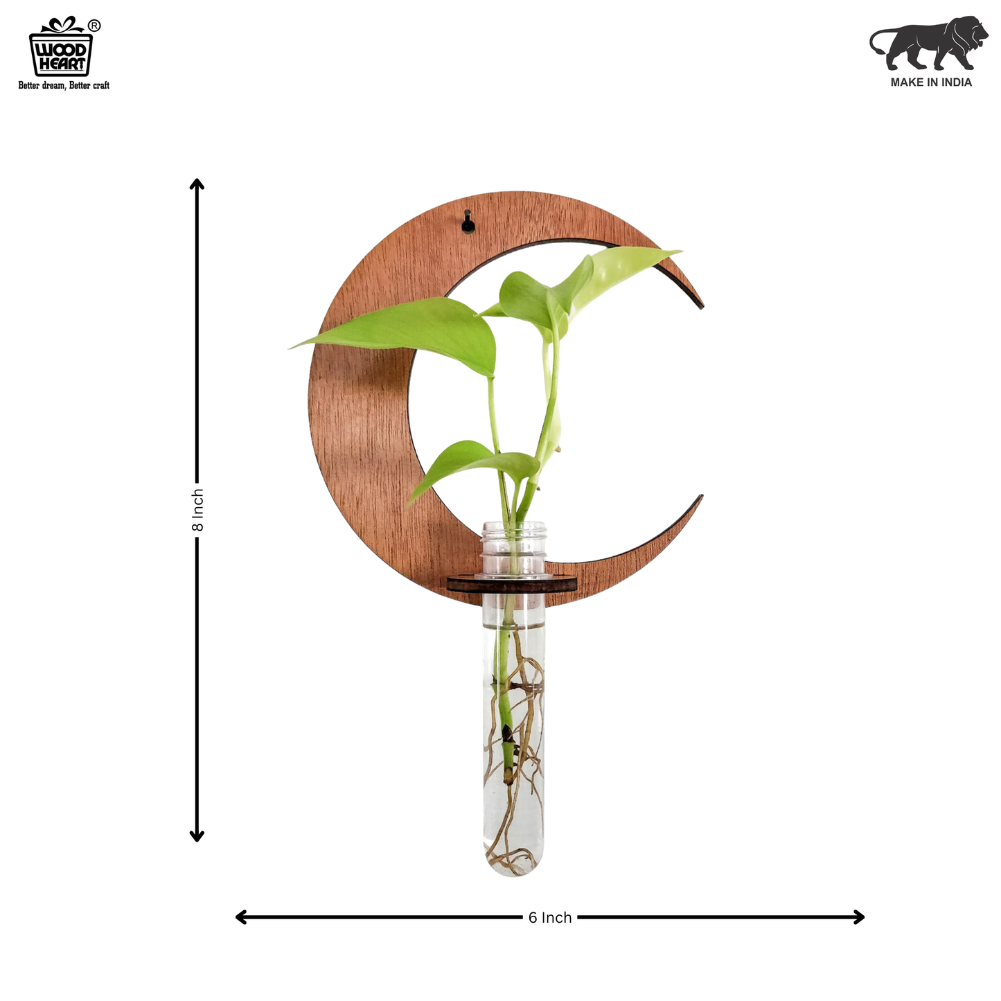 LunaBloom™ Crescent Moon Wall Planter with Glass Vase