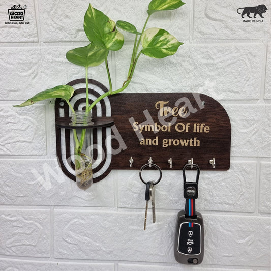TreeLife Wall-Mount Test Tube Planter with Key Holder
