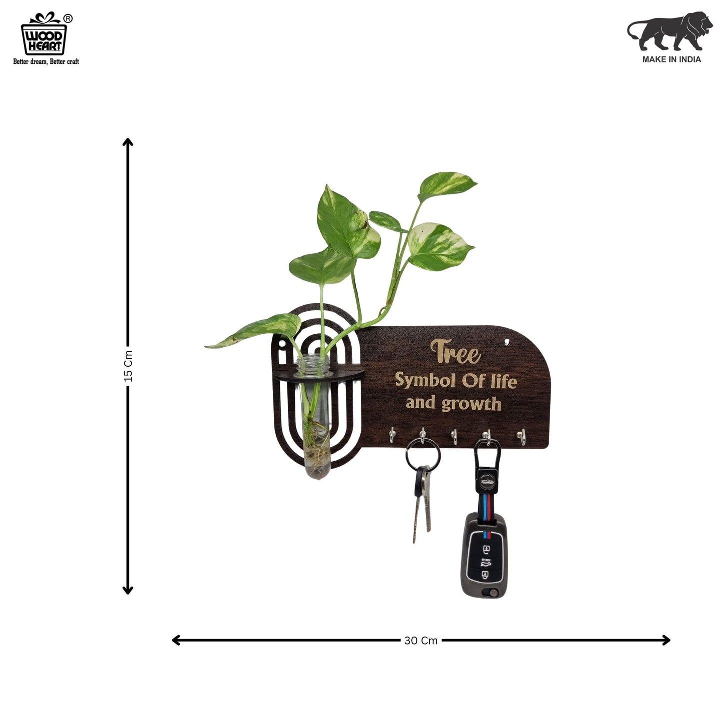 TreeLife Wall-Mount Test Tube Planter with Key Holder