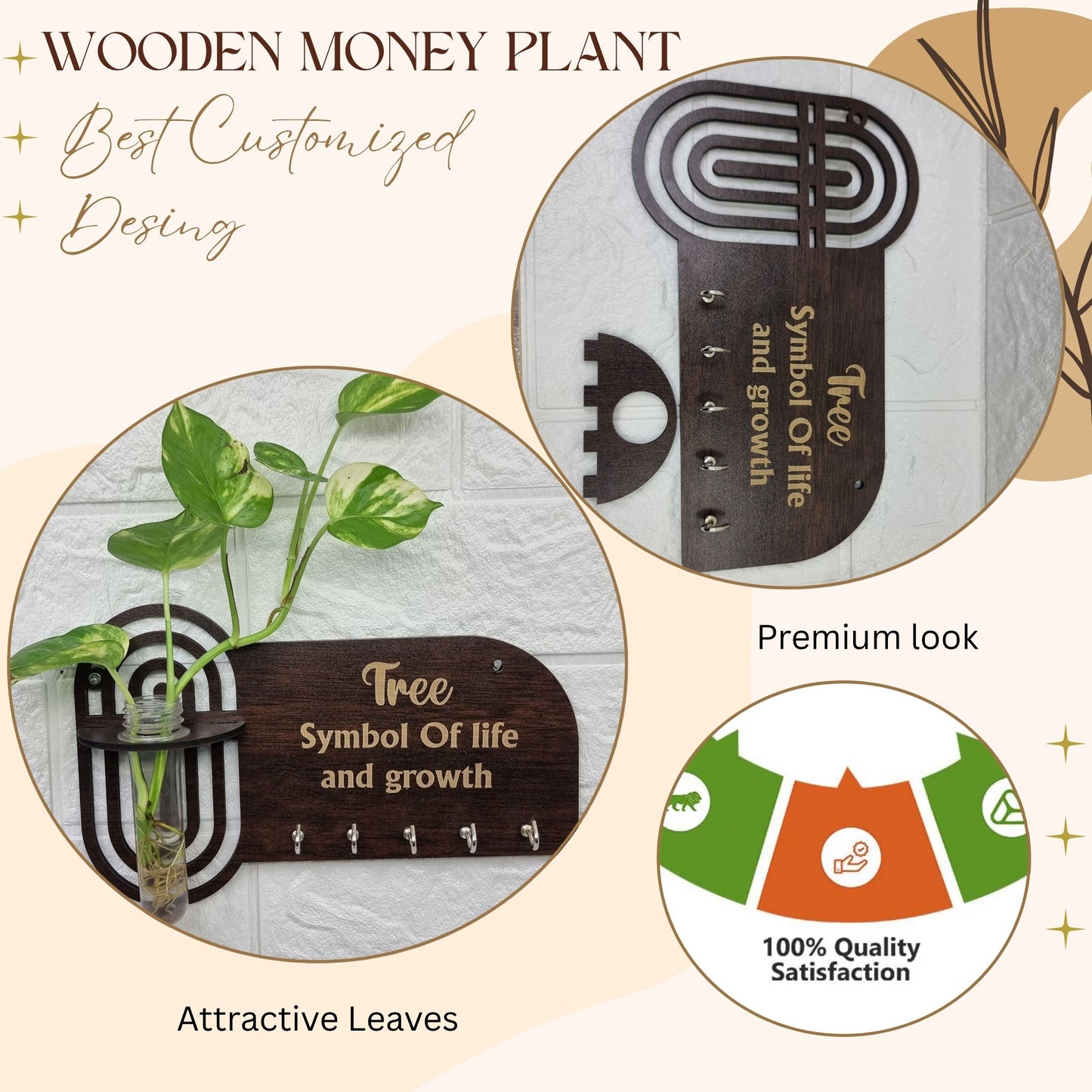 TreeLife Wall-Mount Test Tube Planter with Key Holder