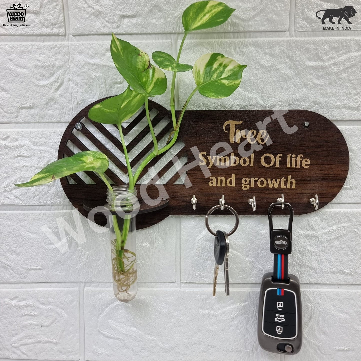 “Tree of Life” Wall-Mount Test Tube Planter with Key Holder