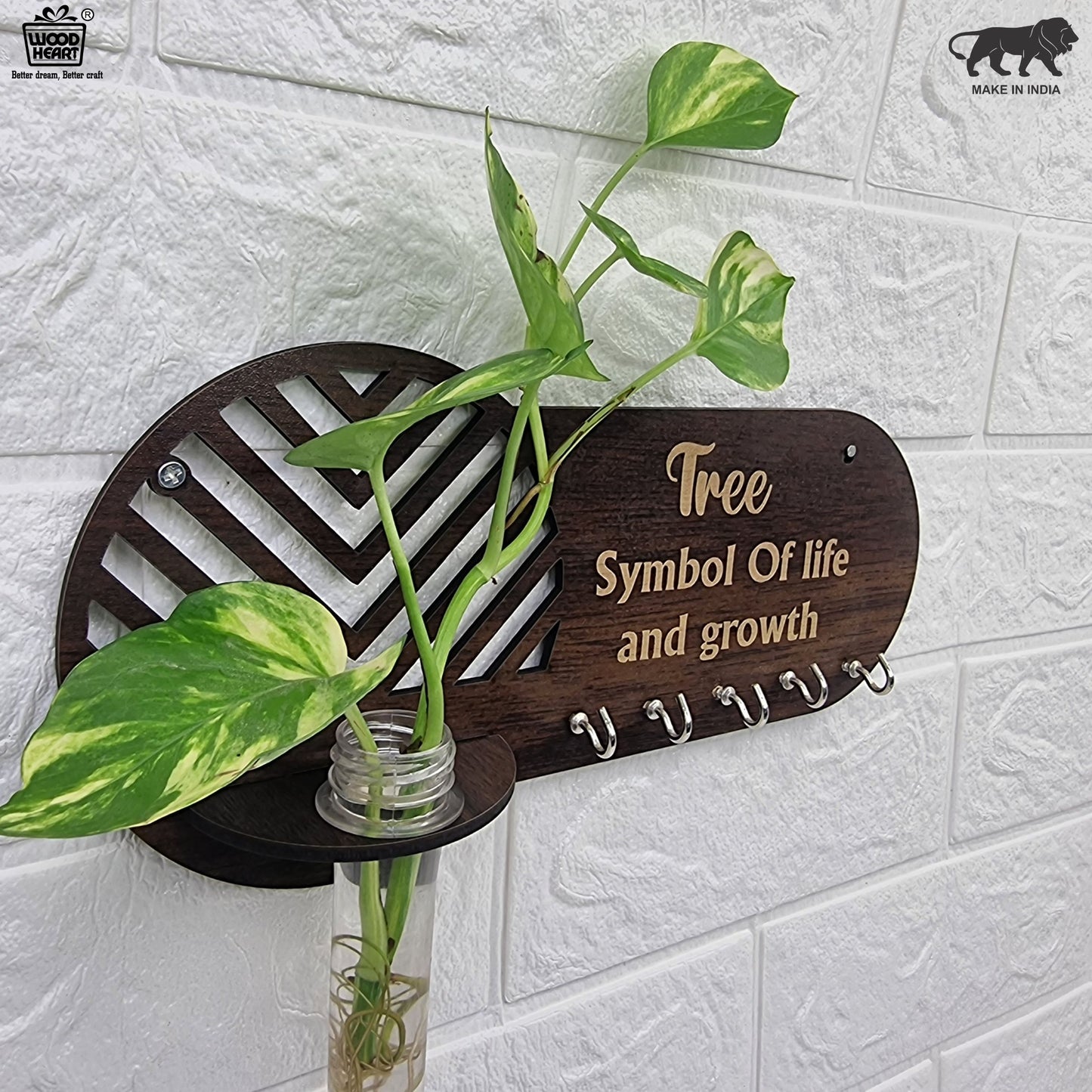 “Tree of Life” Wall-Mount Test Tube Planter with Key Holder