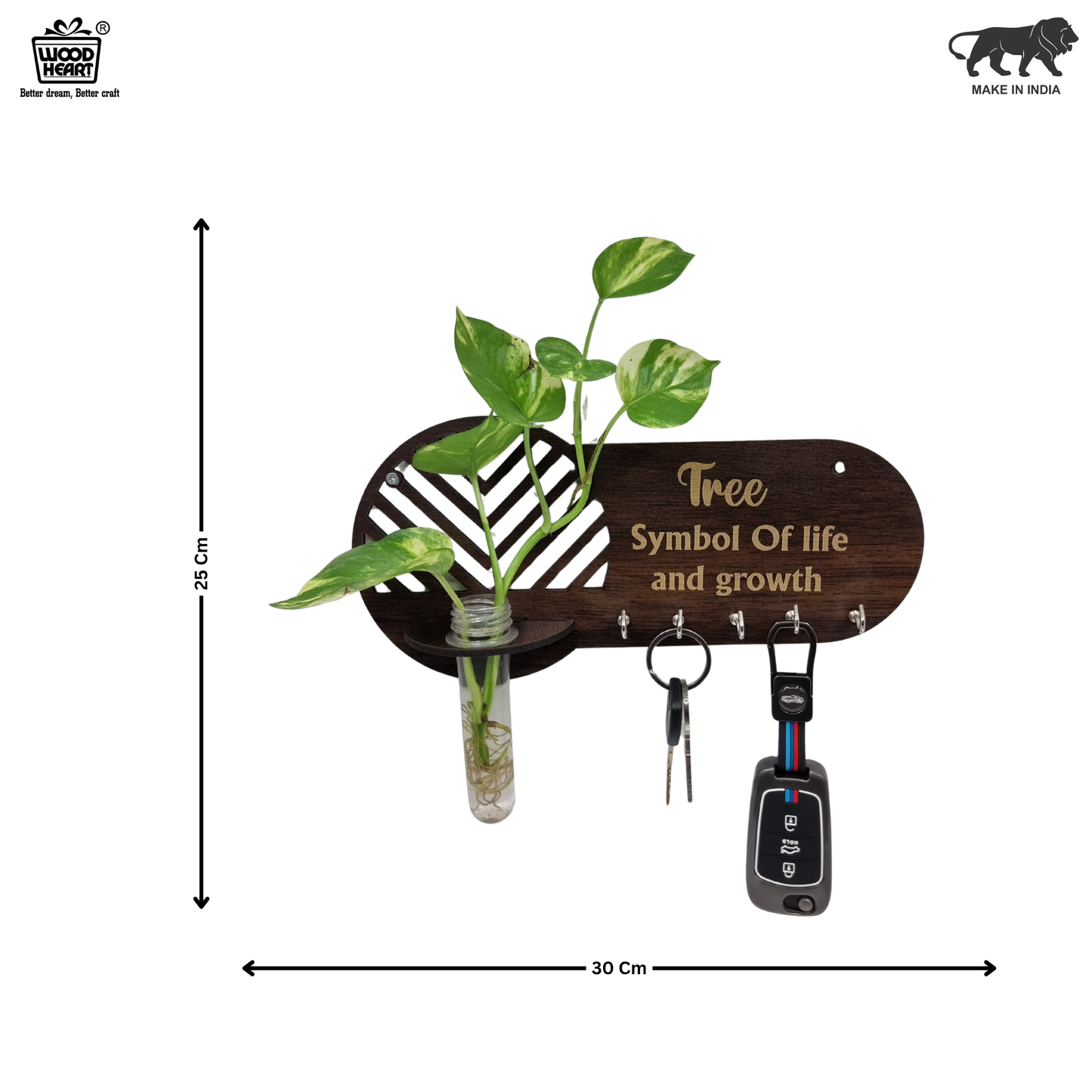 “Tree of Life” Wall-Mount Test Tube Planter with Key Holder