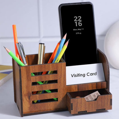 WoodHeart Premium Wooden Desk Organizer with Drawer