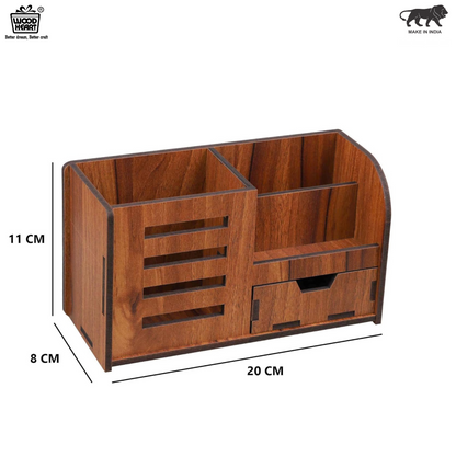 WoodHeart Premium Wooden Desk Organizer with Drawer