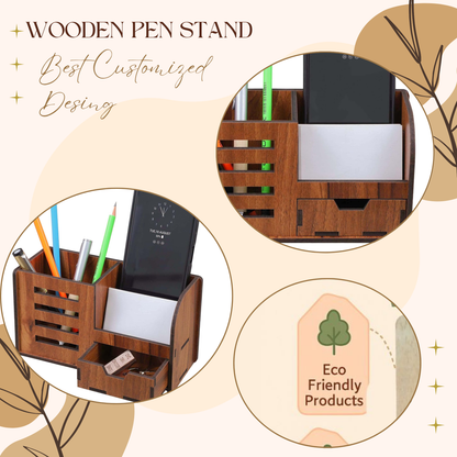 WoodHeart Premium Wooden Desk Organizer with Drawer