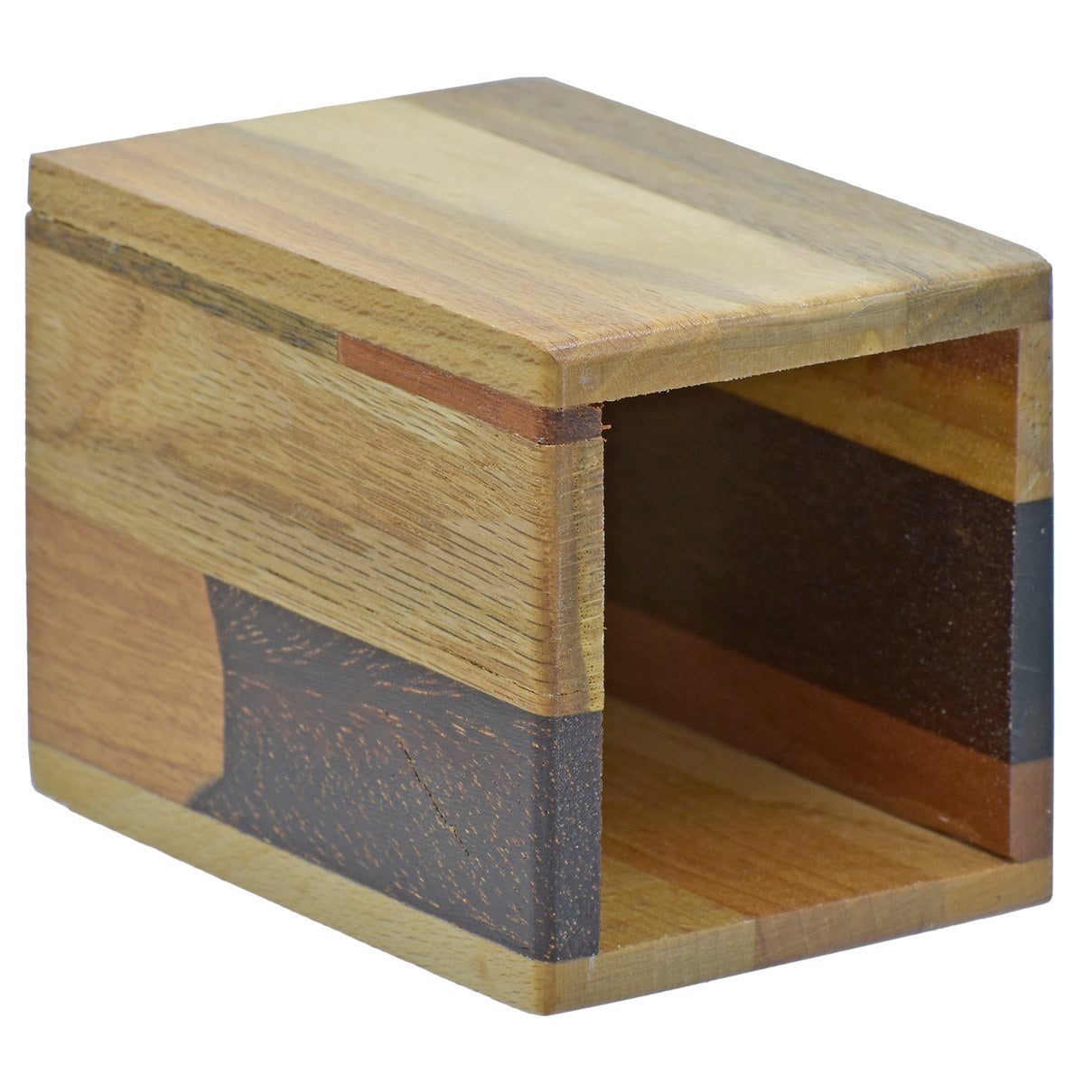 Multicolor Striped Wooden Pen Stand – Handmade Desk Organizer