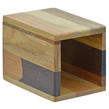 Multicolor Striped Wooden Pen Stand – Handmade Desk Organizer