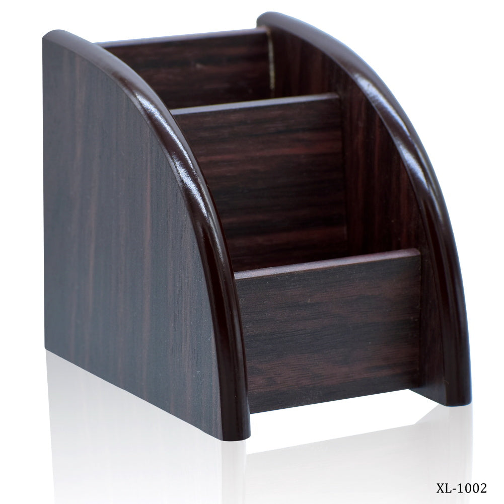 Elegant Wooden Desktop Organizer – 3-Tier File & Stationery Holder