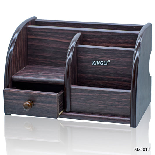 Premium Wooden Multi-Compartment Desktop Organizer with Drawer