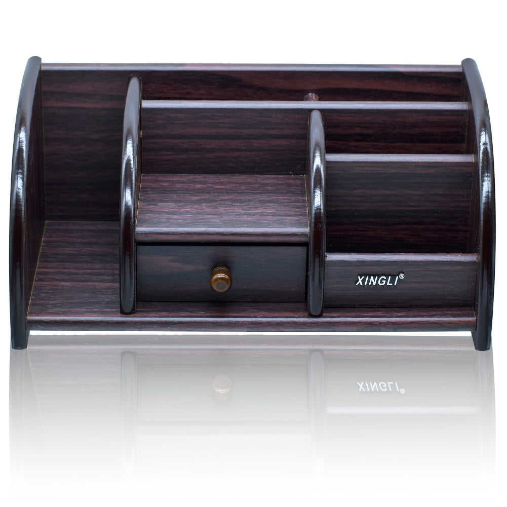 Classic Wooden Desktop Organizer with Single Drawer